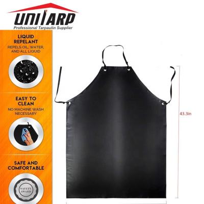 China Heavy Duty Waterproof Butcher Apron Kitchen Apron , Waterproof Vinyl Oil PVC Apron Tarps for sale