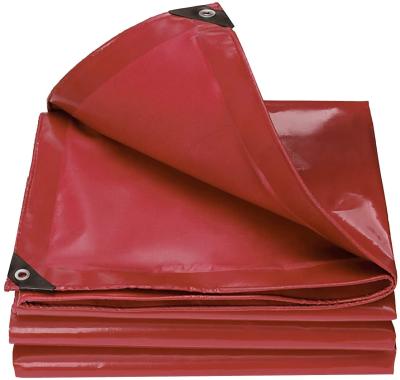 China Waterproof Blackout PVC Tarpaulin Pieces Truck Tent Cover PVC Tarps With Reinforced Edge And Grommets for sale