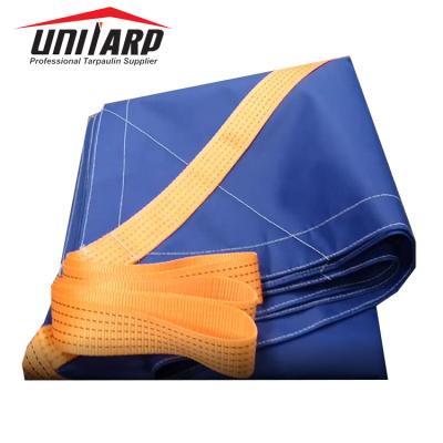 China Heavy Duty PVC Water Resistant Fabric Snow Lifting Tarps 25' x 25 Construction Snow Tarps With High Tensile Webbing for sale