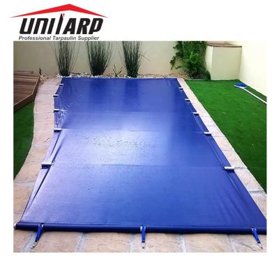 China Retractable UV Protection Over Ground Pool Tarpaulin Pool Covers Safety Winter Swimming Pool Cover for sale