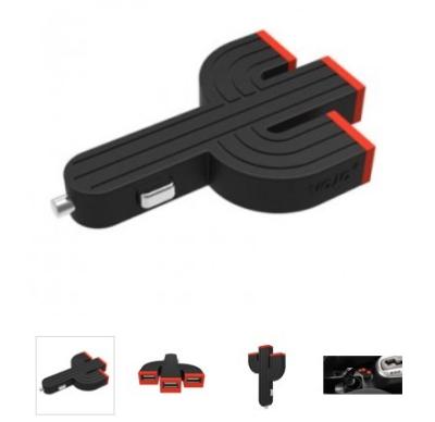 China LED Luminous Triad interfaces USB In-Car Charger for sale