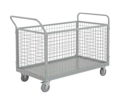 China Garden Cart Premium Durable Folding Multifunctional Wire Mesh Steel Handling Cart for sale