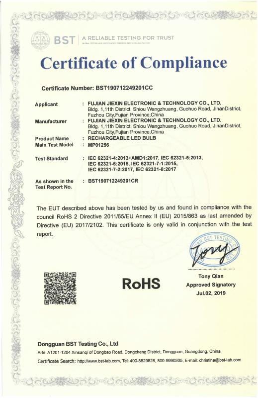 RoHS - Fujian Jiexin Electronic & Technology Co., Ltd.