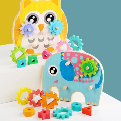 China Cartoon Toy Matching Wooden Busy Board Kids Learning Speed ​​Puzzle Toys Train Montessori Educational Toys for sale