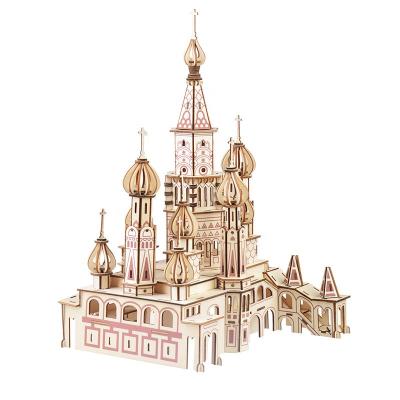 China Wooden 3d Puzzles Cartoon Toy Large Building DIY Models For Adults Assembly Model for sale