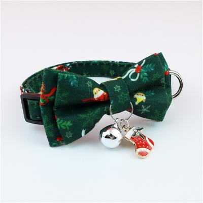 China Manufacturer Wholesale Christmas Tree Series Puppy Accessories Personalized Pet Collar With Bow Tie for sale