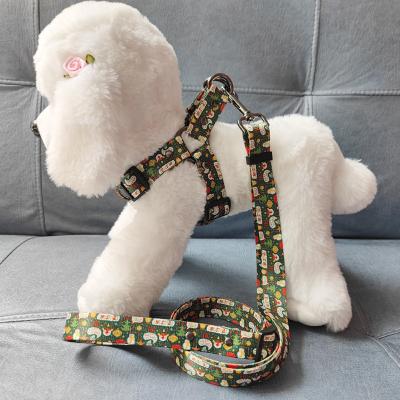 China 2022 Custom Designer Christmas Pattern Polyester Dog Harness And Leash Custom Y Style Sets For Pets for sale