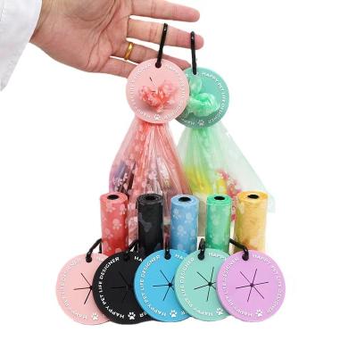 China Viable Custom Logo Portable Hands Free Dog Waste Poop Bag Holder With Hook For Dispenser Clip Accessory Carrier for sale