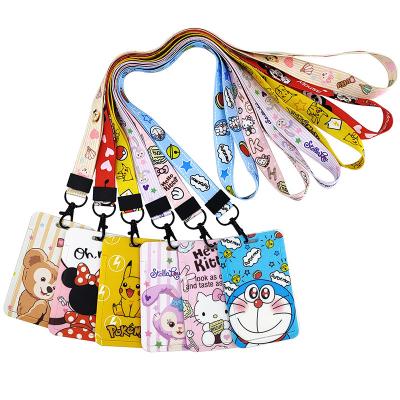 China Polyester No Order Manufacturer Custom Logo Anime Design Keychain Polyester Min Lanyard With ID Card Holder for sale