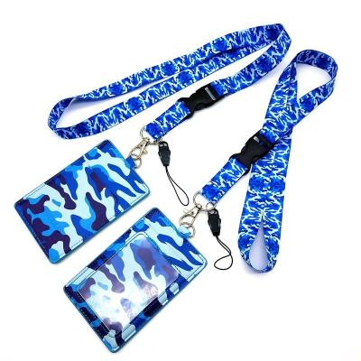 China Custom Military Printing Polyester Design Neck Strap Lanyard With ID Card Holder for sale