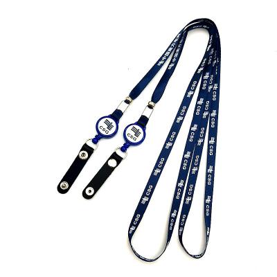 China High Quality Retractable Reel Nylon Lanyard Yoyo Neck Strap Silk Screen Printing Badge Wholesale for sale