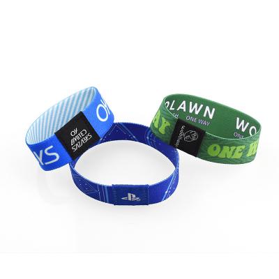 China Birthday Logo Promotion Elastic Wristband custom printed custom made for festival event fabric wristband for sale