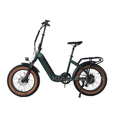 China 6061 Aluminum Alloy Electric Folding Bike 48v 500w/750w Foldable Beach/E-Bike Snow Hidden Battery Portable 20 Inch Fat Tire City E Bike for sale