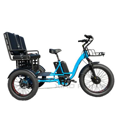 China Aluminum Alloy 6061 2022 Electric Cargo Bike 5 Head Electric Tricycles 3 Wheel Adult 20 Inch Powerful Ebike 750w Fat E-tricycle E Bicycle for sale