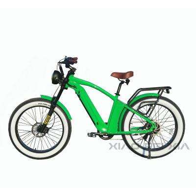 China Aluminum Alloy 6061 26 Inch Fat Wheel Electric Bike Beach Cruiser Ebike Cyrusher 500w Moped Modern Style City E-bicycle Step Over for sale