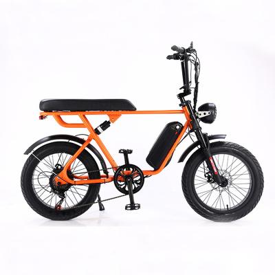 China 2022 Aluminum Alloy Backrest Fat Tire 350W Electric Bicycle 500W Bike 48V 15ah Road Bike 20inch CE For Adults for sale