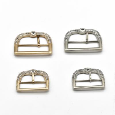 China New Arrival Fancy Design Clothing Nickel Free Metal Trims Rhinestone Buckle Pearl Design Slide Buckle For Clothing for sale