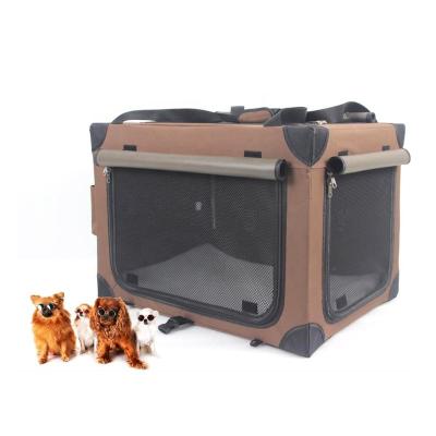 China Breathable Travel Crate Cover With Steel Frame Washable Fabric Soft Easy Foldable Outdoor Indoor Carry Comfy Dog Home Pet Crates Crates Strong for sale