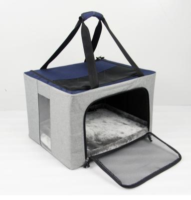 China Breathable Soft Foldable Mat Basket Pet Dog Crate Travel Crates For Dogs Cats for sale