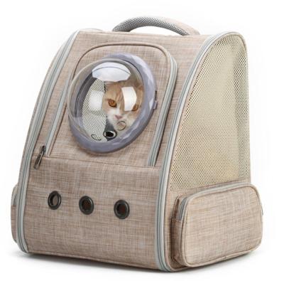 China Portable Pet Approved Airline Travel Cat Backpack Carrier Breathable With Space Capsule Bubble Design for sale