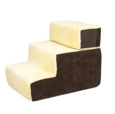 China Travel Customized Anti Slidder Sponge Khaki Foam Wool Soft Steps Pet Stairs For Dog for sale