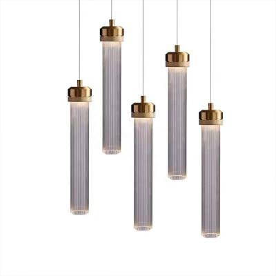 China Nordic simple modern long light exaggerated single head glass pendant lamp for sale