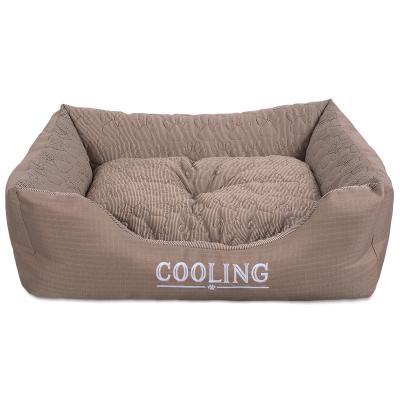 China Viable Wholesale Custom Made Luxury Waterproof Dog Bed Fabric Oxford Cooling Dog Bed for sale