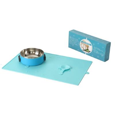 China Viable Suction Cup Pet Food Bowl Silicone Dog Feeding Place Mats Roll With Mat For Dog for sale