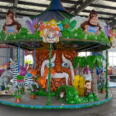 China 2022's hottest metal green fiberglass carousel can be placed in park playground for sale