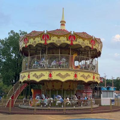 China Plastic Double Deck Luxury Carousel 68 Seat Large Amusement Ride Amusement Equipment for sale