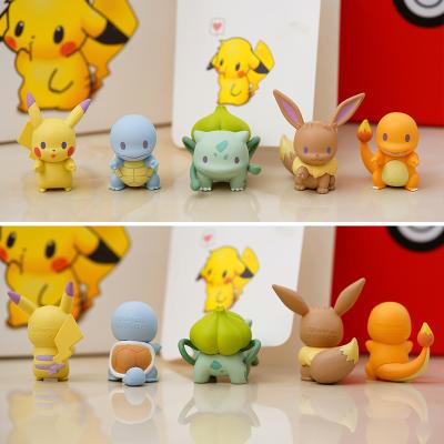 China Cute Action Number 5pcs/set Animal Action Number Pokemoned Pikachuss Collection Ornaments Anime PVC Action Model Figure Toys for sale