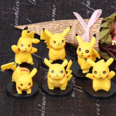 China 6pcs/set Action Figure Pokemoned Animal Christmas Figures Toys Cute PVC Model Anime Figures Cake Decorations Toys For Children for sale