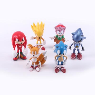 China Hot 6Pcs/Set PVC Kids Animal Toys Set Sonic Figures Toy Pvc Toy Sonic Shadow Tails Characters For for sale