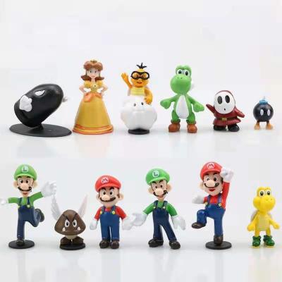 China 12PCS/Lot Super Action Figure Toy PVC Action Numbers Mario Bros Yoshi Dinosaur Figure for sale