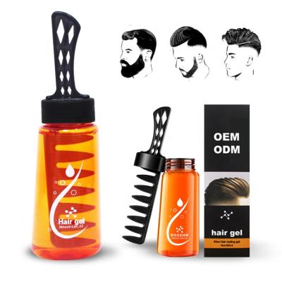 China Hair Color-Protectors Color-protecting Styling Gel Private Label Comb Oil Wax Hair Gel Powerful Gel Water For Men for sale