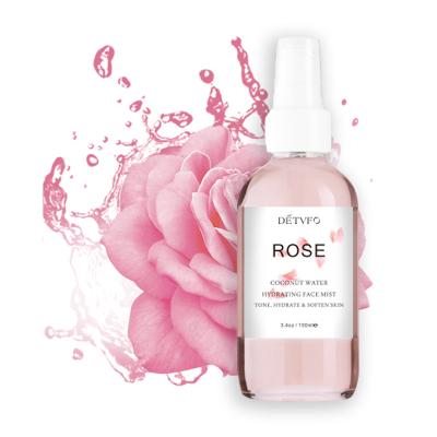 China Private Label Rose Water Face Moisturizing Spray Toner Mist Peel Off Toner 100% Organic Natural Spray Facial Toner for sale