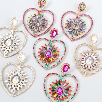 China New CLASSIC Rhinestone Sparkle Rhinestone Rhinestone Jewelry Accessories Fashion Statement Wedding Dinner Love Dangle Women's Drop Earrings for sale