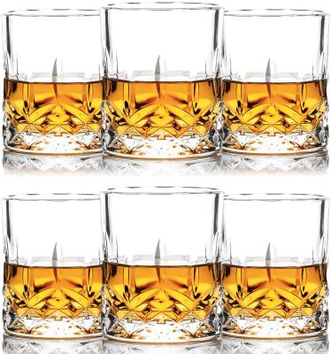 China Durable 11 Ounce Set Of 6 Old Fashioned Whiskey Glass Rum Bar Whiskey Glasses for sale