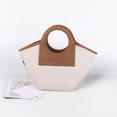 China New Fashion PU Women's Canvas One Shoulder Bag Portable Tote Bag Female Fashion Shell Handbag for sale