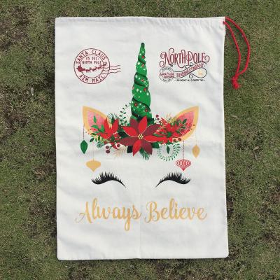 China Unicorn Santa Sack New Style Fashion Hot Sale Monogram Unicorn Santa Sacks Christmas Unicorn Sacks for sale