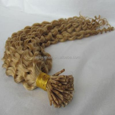 China Deep Curly Virgin Hair 100 Remy Hair Extensions I Tip Curly Hair Extension for sale