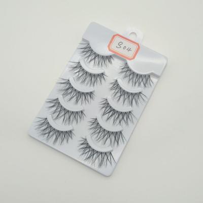 China 2018 3d Private Label Private Label Half Wispies Individual Natural Strip Natural Soft Synthetic Eyelashes False Eyelashes Wholesale for sale