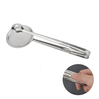 China Sustainable Kitchen Multifunction Stainless Steel Sieve Filter Spoon Fried Food Oil Colander Strainer Clip Handheld Cooking Tools Gadgets for sale