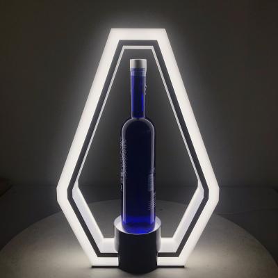 China Retail Shop Or Exhibition Customized Rechargeable Logo Acrylic Display LED Moet Champagne Bottle Presenter Carrier Glorifier for sale