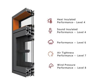 China 2021 New Design Customized Swing Aluminum Casement Windows With Orange Color Aluminum Window Profile for sale