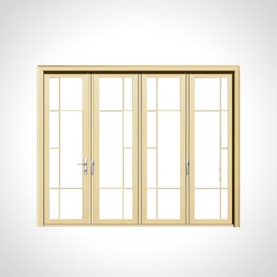 China Modern Design Exterior Aluminum Frame Germany Double Glass Folding French Doors for sale