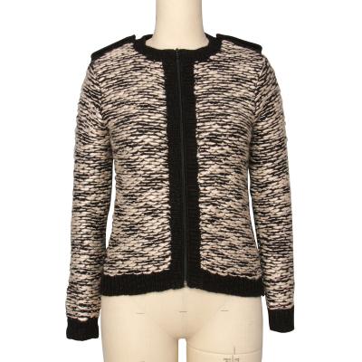 China Custom Anti-wrinkle Ladies Knitwear Plastic O-Neck Thick Vintage Cardigan Knitted Sweater For Women Winter for sale