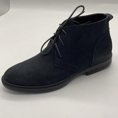 China Anti-slippery Comfortable Real Suede Leather Lace Up Ankle Mens Casual Boots for sale