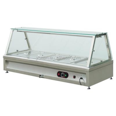 China Hotel Stainless Steel Countertop Double Layer Electric Food Warmer Glass Showcase for sale