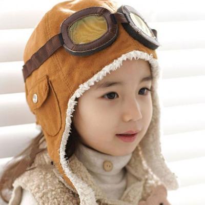 China New Fashion JOINT Wholesale Aviator Hat Earmuffs Beanies Kid Pilot Aviator Kids Autumn Winter Warm Earflap Ear Hat for sale